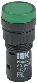 Лампа AD16DS(LED)матрица d=16мм зеленый 110В AC/DC IEK