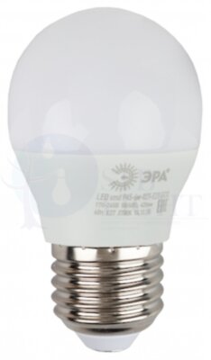 Лампа светодиодная LED P45-6W-840-E27(диод,шар,6Вт,нейтр,E27) ERA Б0020630