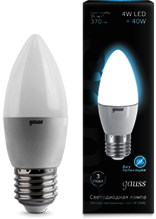 Лампа Gauss LED Candle 4W E27 4100K 1/10/50