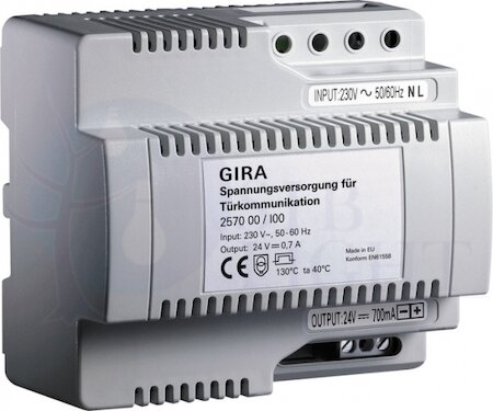 REG Доп источник питания для видеотерминала на DIN-рейку Gira 257000