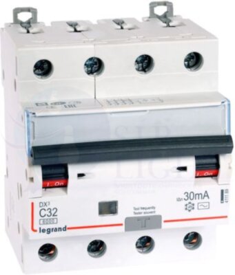 Дифференциальный автомат 4P 32А DX3 (тип AC, 6 кА) Legrand 411189
