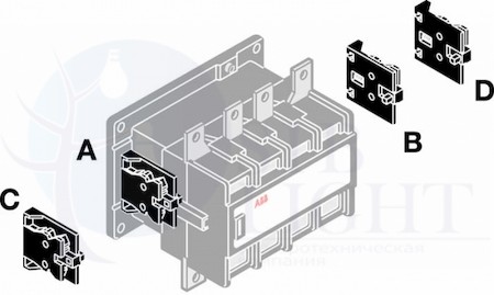 Шинные соединители вертикальные BEA300/S5 для соединения контакторов А(F)210-300 с автоматами SACE Isomax S5 (комплект 3шт.)