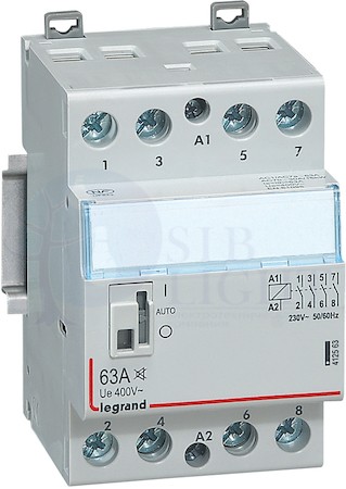 CX3 Контактор 230V 4НО 63А б/ш.руч. Legrand 412563