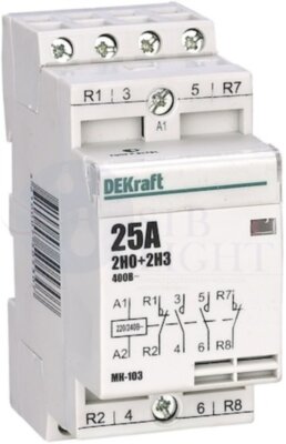 Модульный контактор 2НО+2НЗ 25А 230В МК-103 DEKraft 18069DEK