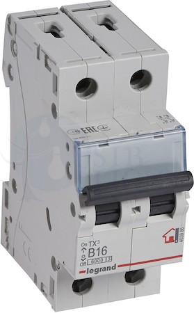 Автомат 2P 16А TX3 (10 кА, B) Legrand 403986