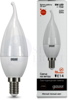 Лампа LED Elementary Candle Tailed 8W E14 3000K 1/10/50 Gauss 34118