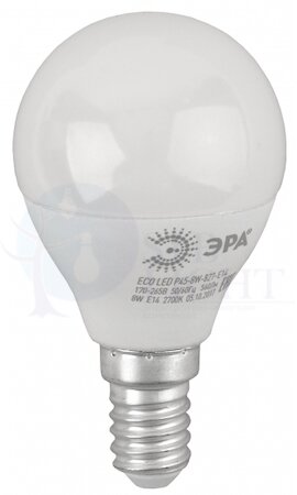Лампа светодиодная LED P45-8W-827-E14(диод,шар,8Вт,тепл,E14) ERA Б0030022