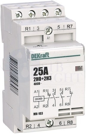 Модульный контактор 2НО+2НЗ 32А 230В МК-103 DEKraft 18076DEK
