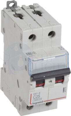 Автомат 2P 25А DX3-E (6 кА, C) Legrand 407279