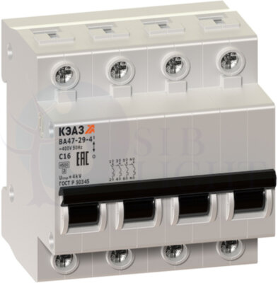Автомат 4P 20А ВА47-29 (4.5 кА, D) КЭАЗ 253144