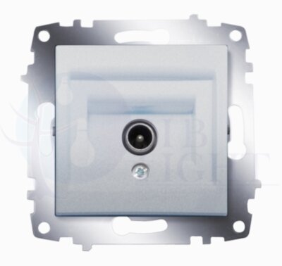 Розетка телевизионная проходная Cosmo (TV, под рамку, с/у, алюминий) ABB 619-011000-272