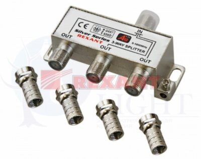 Делитель ТВ "краб" х3+4шт.F "BOX" 5-1000 МГц "Silver" REXANT 05-6102