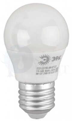 Лампа светодиодная LED P45-8W-827-E27(диод,шар,8Вт,тепл,E27) ERA Б0030024