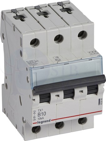 Автоматический выключатель 3 полюса, 10А, B, 10 кА Legrand 403886