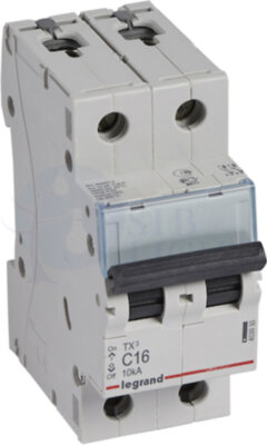Автомат 2P 16А TX3 (10 кА, C) Legrand 403930