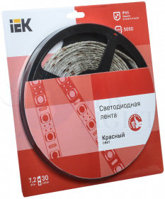 Лента светодиодная 5м блистер LSR-5050R30-7,2-IP65-12V IEK