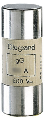 Промышленный цилиндрический предохранитель gG 22x58 125а 500В без бойка Legrand 015397