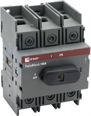 Рубильник 100A 3P c рукояткой управления для прямой установки TwinBlock PROxima EKF tb-100-3p-f