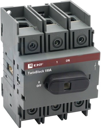 Рубильник 100A 3P c рукояткой управления для прямой установки TwinBlock PROxima EKF tb-100-3p-f
