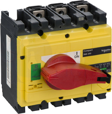 выключатель-разъеденитель INS250 3П КРАС.-ЖЕЛТ. Schneider Electric 31126