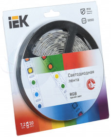 Лента светодиодная 5м блистер LSR-5050RGB30-7,2-IP20-12V IEK