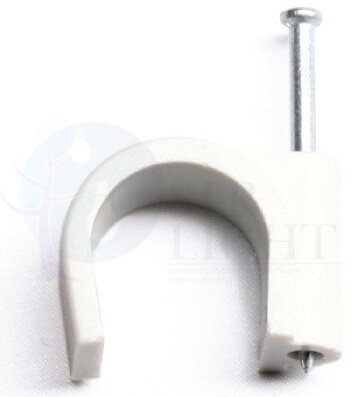 Скоба пластиковая с гвоздем, д.5 - 6мм DKC (1000 шт) ДКС 51600