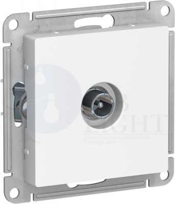 Розетка телевизионная проходная AtlasDesign (TV, под рамку, с/у, белая) Schneider Electric ATN000192