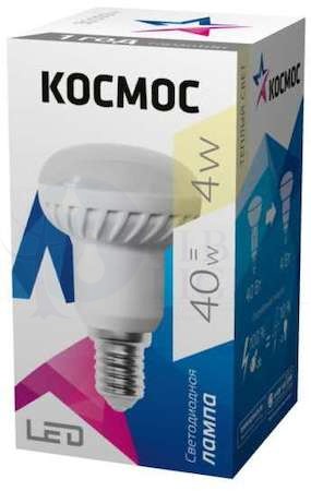 Лампа светодиодная LED R39 4Вт 220В E14 3000К Космос Lksm_LED4wR39E1430 КОСМОС Lksm_LED4wR39E1430