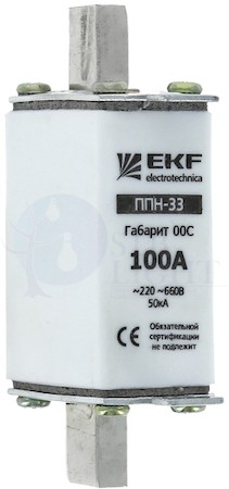 Плавкая вставка ППН-33 100/25А габарит 00С PROxima EKF fus-33/100/25