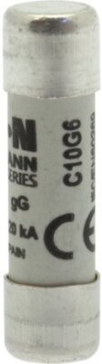 Предохранитель цилиндрический 10х38 6A GG 500В AC, EATON C10G6