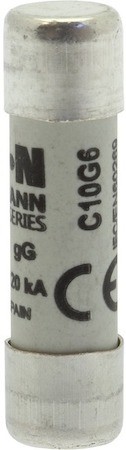 Предохранитель цилиндрический 10х38 6A GG 500В AC, EATON C10G6