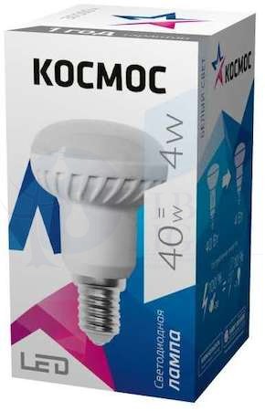 Лампа светодиодная LED R39 4Вт 220В E14 4500К Космос Lksm_LED4wR39E1445 КОСМОС Lksm_LED4wR39E1445