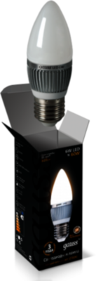 Лампа Gauss LED Candle 6W E27 2700K 1/10/100
