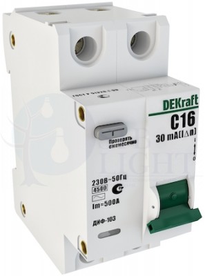 Дифференциальный автомат 1P+N 40А ДИФ-103 (тип AC, 4.5 кА) DEKraft 16017DEK