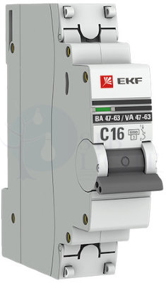 Автоматический выключатель 1P 40А (C) 6кА ВА 47-63 PROxima EKF mcb4763-6-1-40C-pro