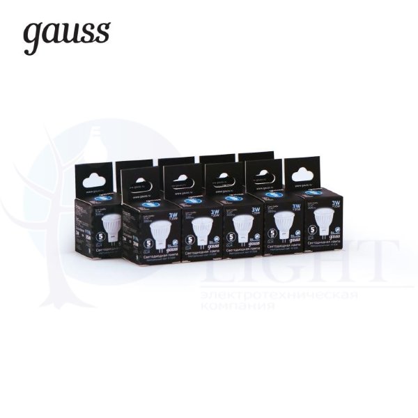 Лампа Gauss LED MR11 GU4 3W 300lm 4100K 1/10/100