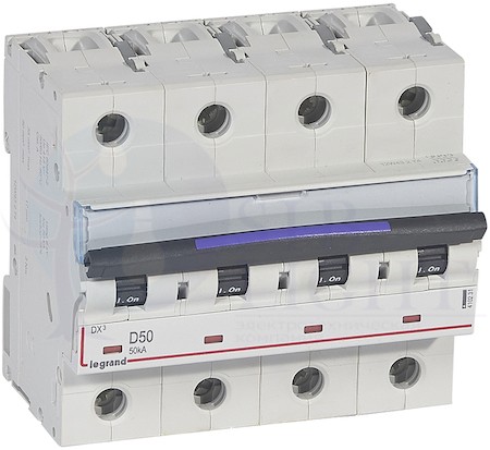 Автоматический выключатель 4 полюса, 50А, D, 50 кА Legrand 410231