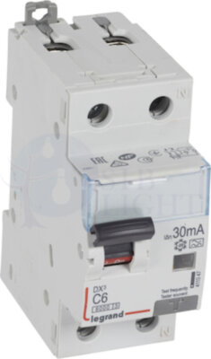 Дифференциальный автомат 2P 6А DX3 (тип A, 6 кА) Legrand 411047