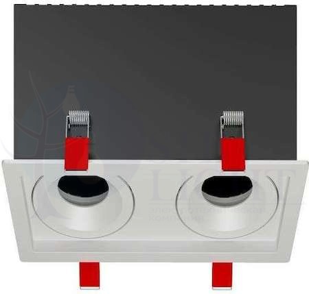 Рамка для модульного светильника FLEX 50 12 двойная встраив. 110х220х130 RAL9010 поворотная VARTON V1-R0-00435-10013-2000000