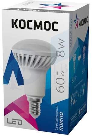 Лампа светодиодная LED R50 8Вт 220В E14 4500К Космос Lksm_LED8wR50E1445 КОСМОС Lksm_LED8wR50E1445