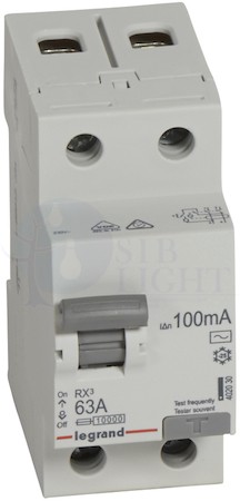 Выключатель дифференциального тока 2P 63А 0.1А RX3 (тип AC) Legrand 402030