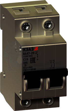 Автомат 2P 8А ВА47-29 (4.5 кА, C) КЭАЗ 231629