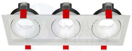 Рамка для модульного светильника FLEX 50 13 тройная встраив. 110х325х55 RAL9010 поворотная VARTON V1-R0-00435-10011-2000000