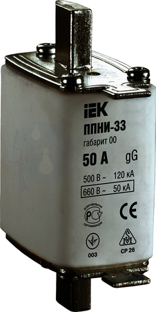 Плавкая вставка предохранителя ППНИ-35, габарит 1, 63А IEK DPP30-063