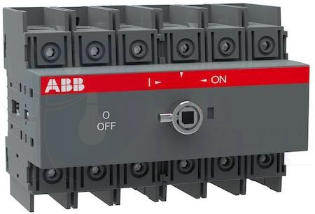 Рубильник OT100F6 до 100A 6-полюсный для установки на DIN-рейку или монтажную плату (без ручки) ABB 1SCA105021R1001