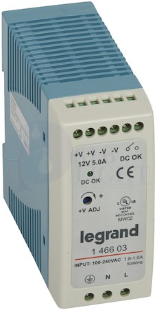 1-фазный Импульсный источник питания 12В 60Вт 5A Legrand 146603