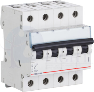 Автомат 4P 10А TX3 (10 кА, C) Legrand 404068