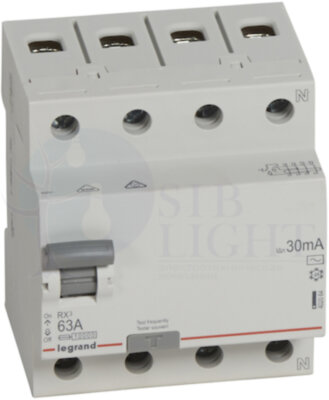 Выключатель дифференциального тока 4P 63А 0.03А RX3 (тип AC) Legrand 402064