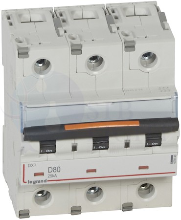 Автомат 3P 80А DX3 (25 кА, D) Legrand 409840