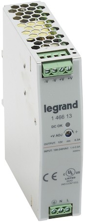 1-фазный Импульсный источник питания 12В 75Вт 6,3A Legrand 146613